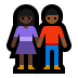 👩🏿‍🤝‍👨🏾 woman and man holding hands: dark skin tone, medium-dark skin tone display on Windows